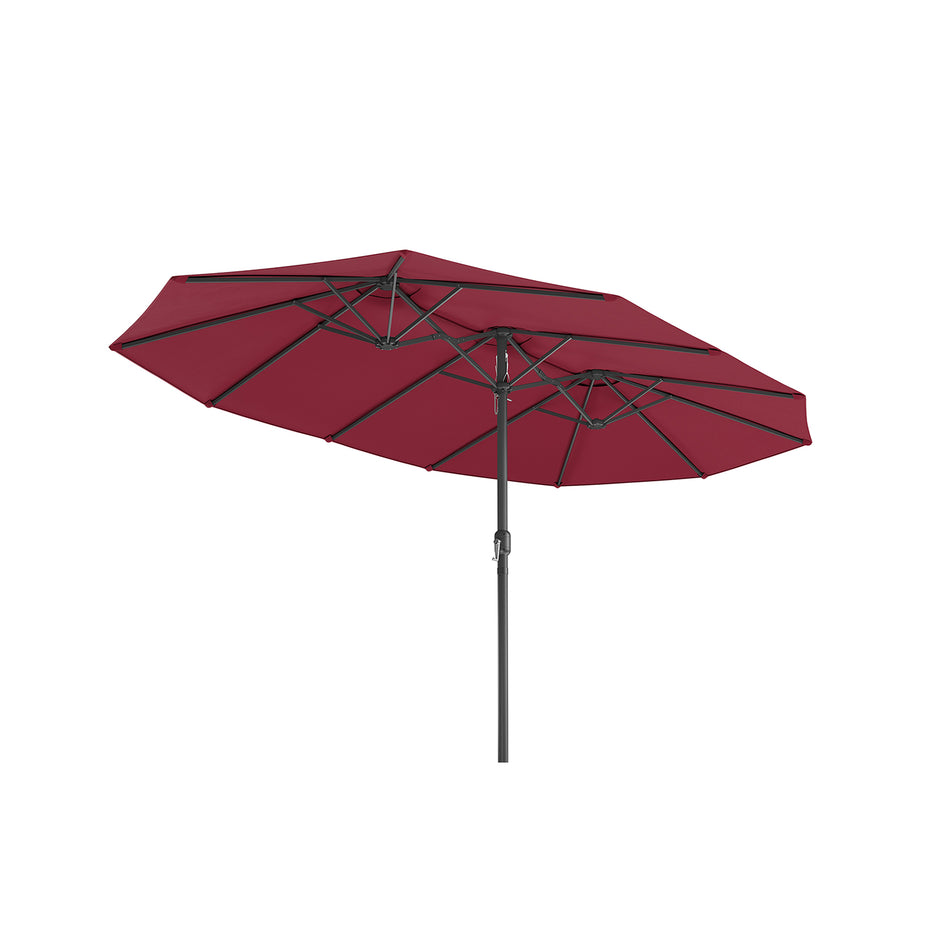 Dubbele parasol – UV-bescherming – wijnrood