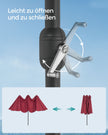 Dubbele parasol – UV-bescherming – wijnrood