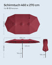 Dubbele parasol – UV-bescherming – wijnrood