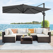 Parasol 290x290 cm – 360° draaibaar – lichtgrijs