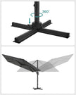 Parasol – 360° draaibaar – met standaard – lichtgrijs