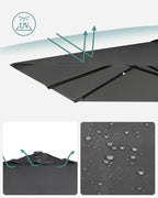 Parasol 290x290 cm – 360° draaibaar – lichtgrijs