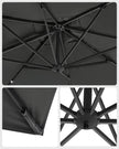 Parasol – 360° draaibaar – met standaard – lichtgrijs