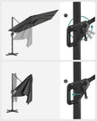Parasol – 360° draaibaar – met standaard – lichtgrijs