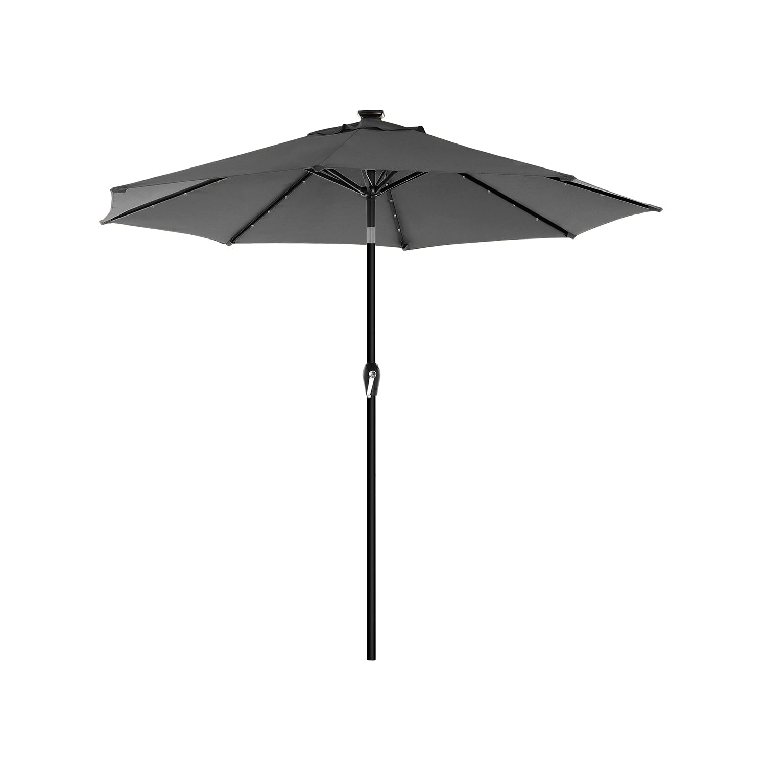Parasol met LED solarverlichting 2,7 m taupe