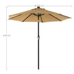 Parasol met LED solarverlichting 2,7 m taupe