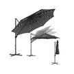 Parasol Ø300 cm – UPF 50+ met 28 LED-lampen – Grijs