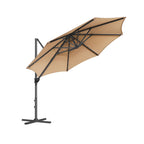 Zweefparasol met verlichting – 360° draaibaar – Grijs