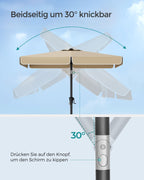 Balkonparasol – rechthoekig – 200 x 150 cm – taupe