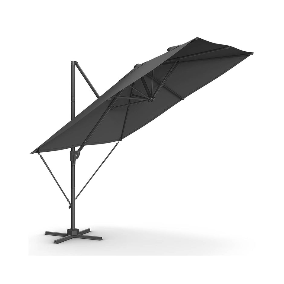 Parasol 270x270 cm – UPF 50+ – Met Zwengel en Kruisvoet – Grijs