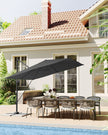 Parasol 270x270 cm – UPF 50+ – Met Zwengel en Kruisvoet – Grijs