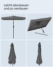 Balkonparasol - 300 x 200 cm - Rechthoekig - Kantelbaar - Grijs