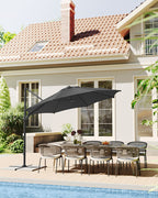Parasol Ø300 cm – UPF 50+ – Met Zwengel en Kruisvoet – Grijs