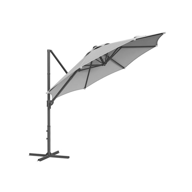 Draagarmparasol – 360° draaibaar – Staal – Grijs