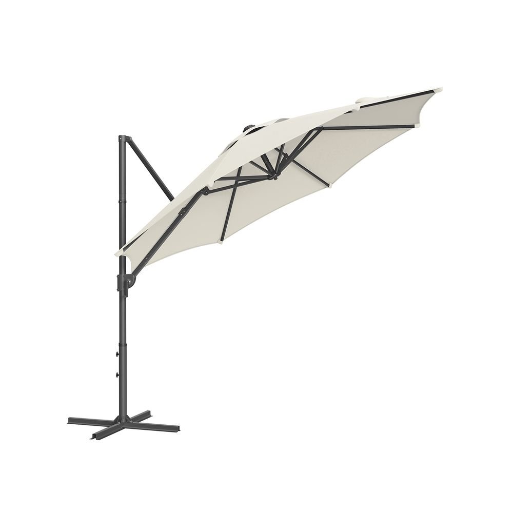 Parasol Ø300 cm – UPF 50+ – Met Zwengel en Kruisvoet – Grijs
