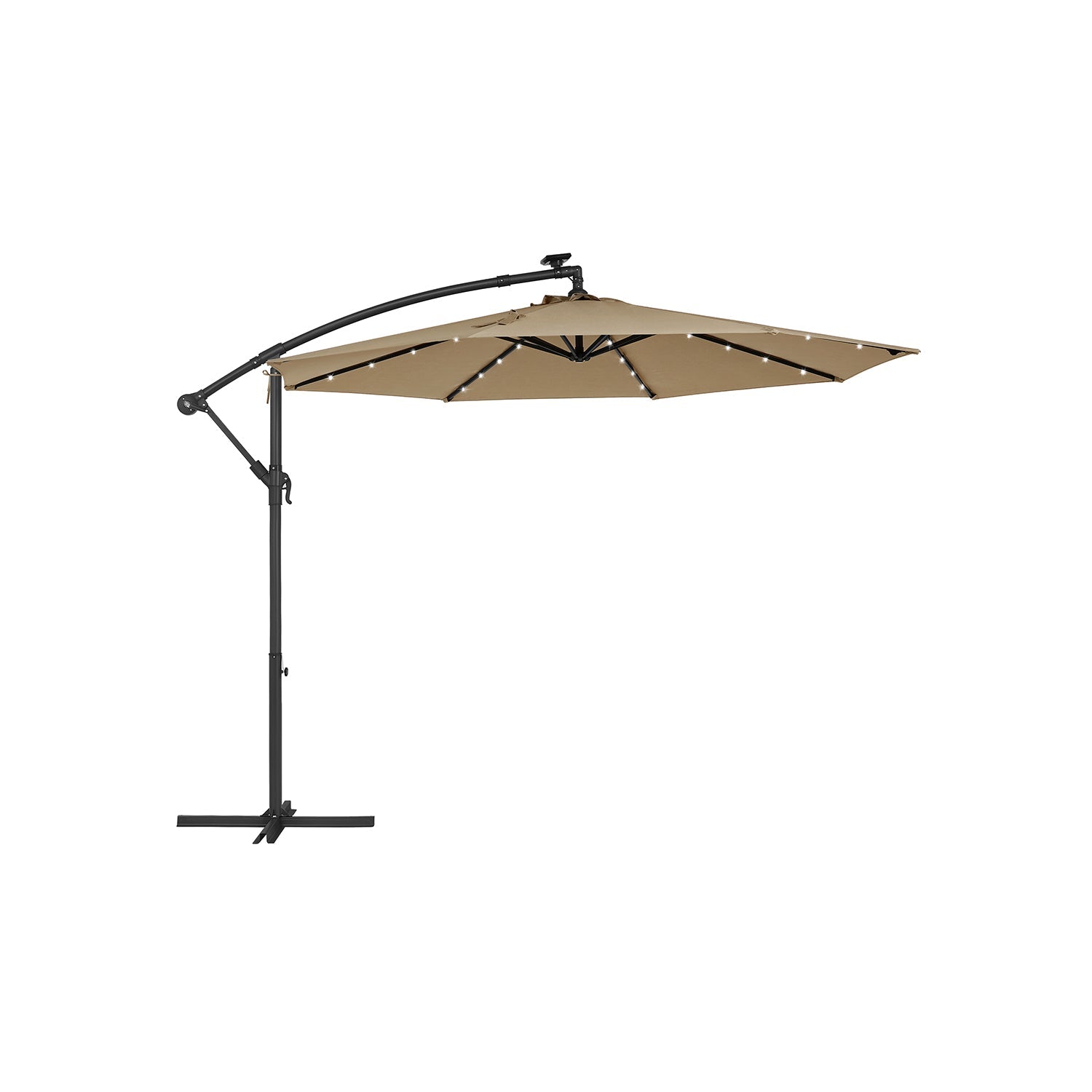 Zonne-energie Parasol met LED-Verlichting – Modern Design – Beige
