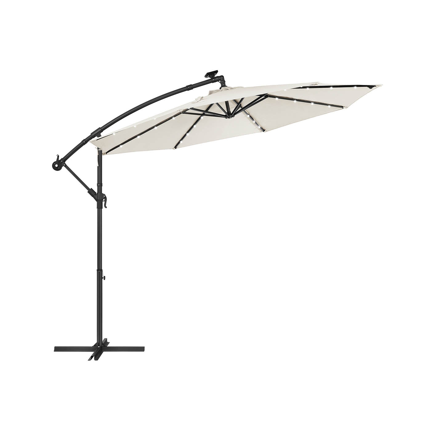 Zonne-energie Parasol met LED-Verlichting – Modern Design – Beige