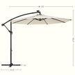 Zonne-energie Parasol met LED-Verlichting – Modern Design – Beige