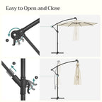 Zonne-energie Parasol met LED-Verlichting – Modern Design – Beige