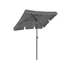 Parasol - Rechthoekige tuinparasol - Opvouwbaar - 200 x 125 cm - Grijs