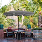 Parasol - Rechthoekige tuinparasol - Opvouwbaar - 200 x 125 cm - Grijs