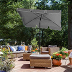 Parasol - Rechthoekige tuinparasol - Opvouwbaar - 200 x 125 cm - Grijs