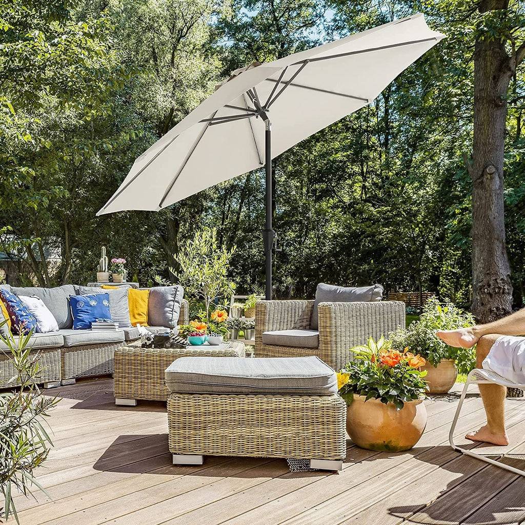 Parasol - Tuinparasol - Ø 270 cm - Kantelbaar - Met zwengel - Beige