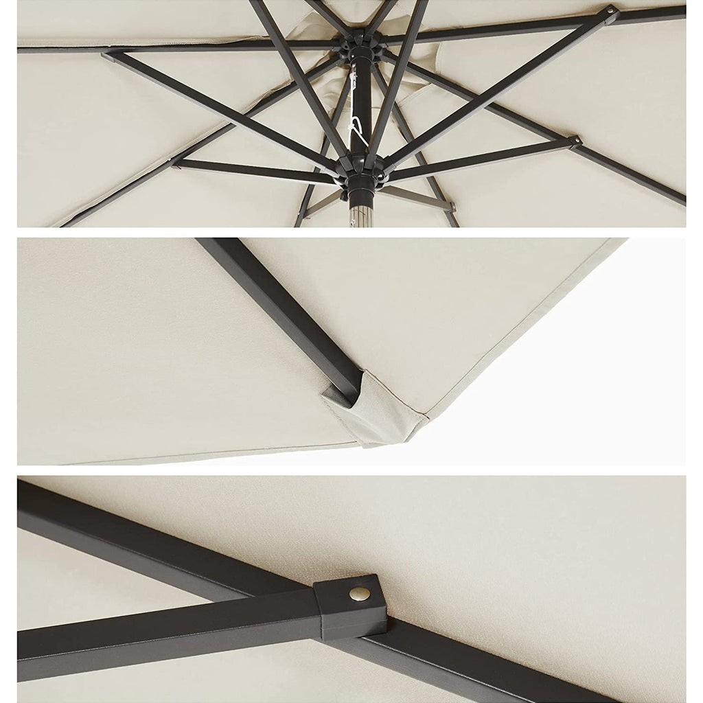 Parasol - Tuinparasol - Ø 270 cm - Kantelbaar - Met zwengel - Beige