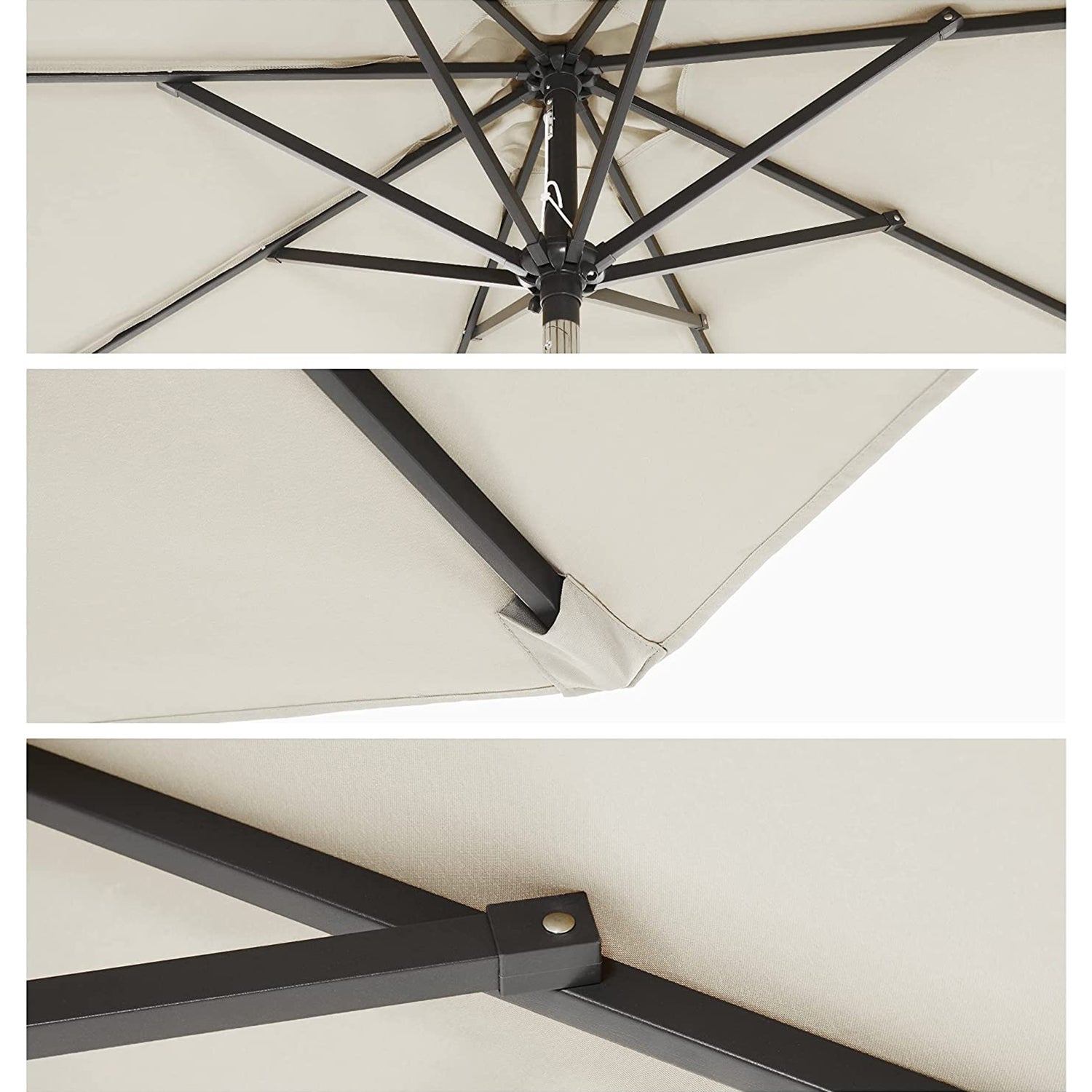 Parasol - Tuinparasol - Ø 270 cm - Kantelbaar - Met zwengel - Beige