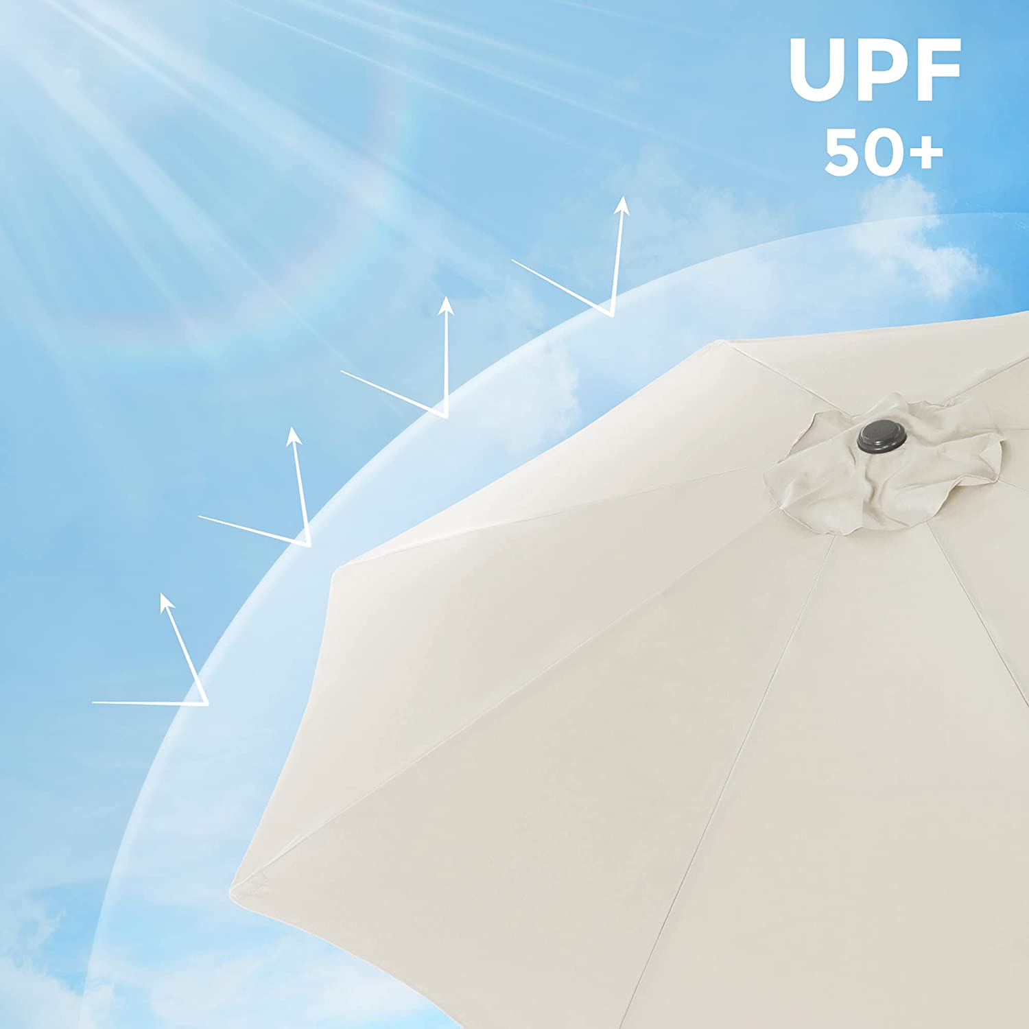 Parasol - Tuinparasol - Ø 270 cm - Kantelbaar - Met zwengel - Beige