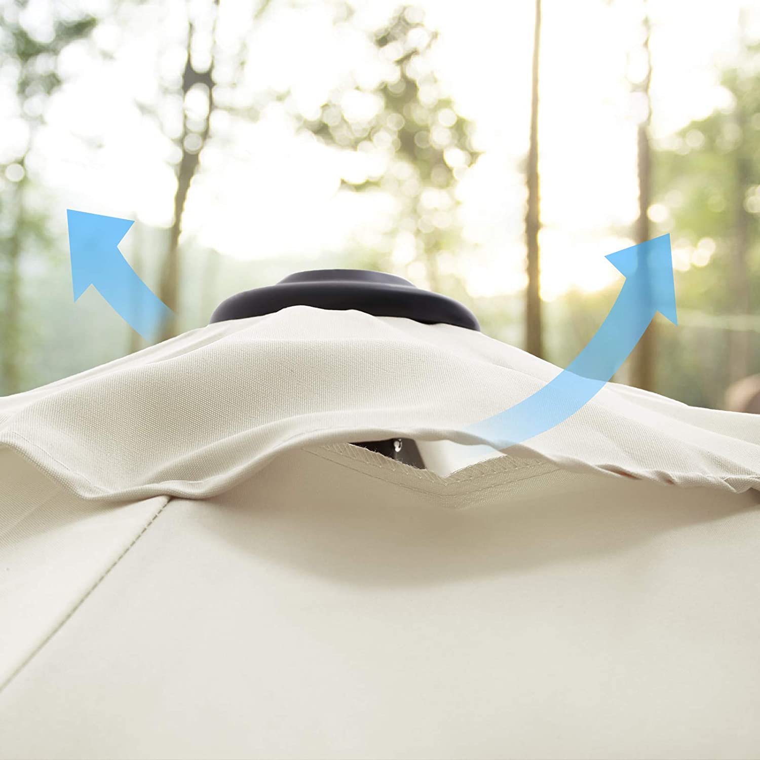 Parasol - Tuinparasol - Ø 270 cm - Kantelbaar - Met zwengel - Beige