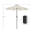 Tuinparasol – Kantelbaar met zwengel – Ø 270 cm – Beige