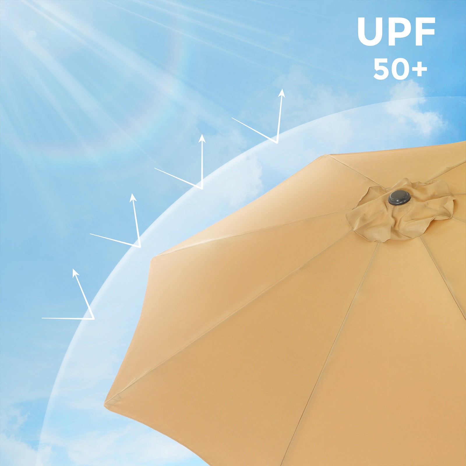 Parasol – UV-bescherming – 300 cm – taupe