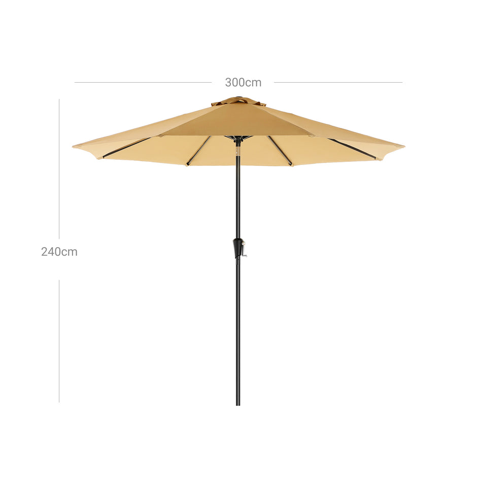 Parasol – UV-bescherming – 300 cm – taupe