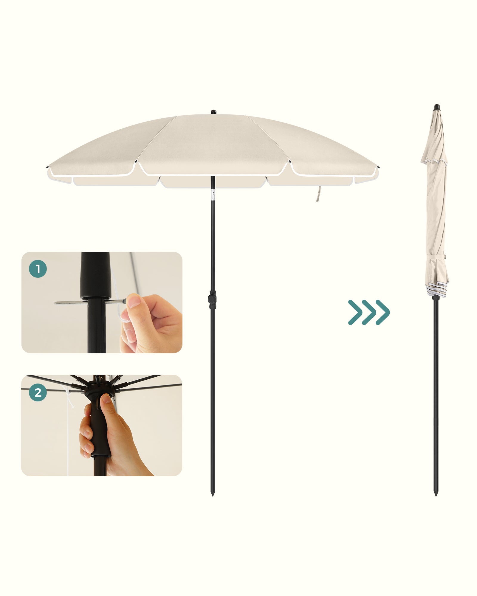 Parasol – UV-bestendig en waterdicht – beige