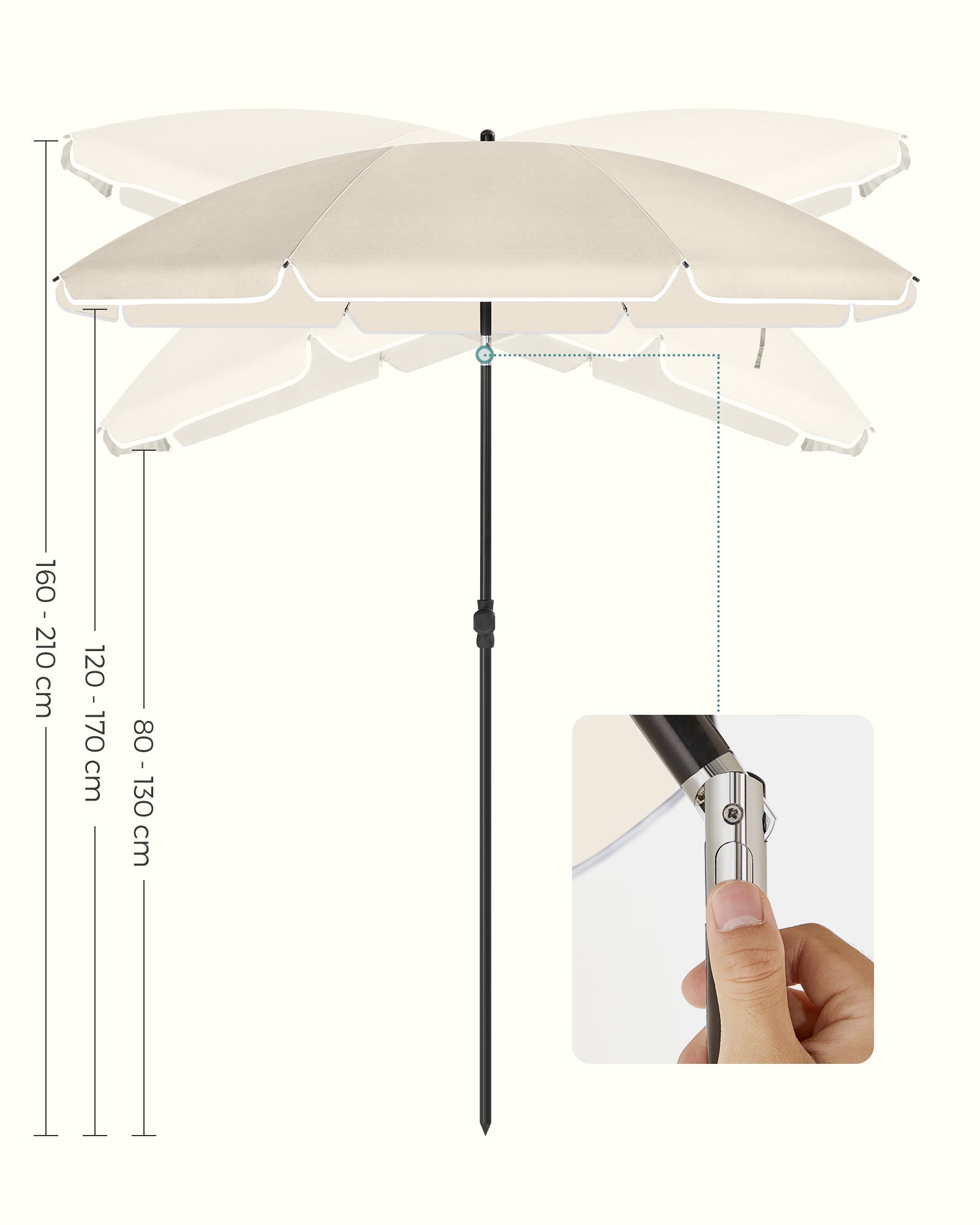 Parasol – UV-bestendig en waterdicht – beige