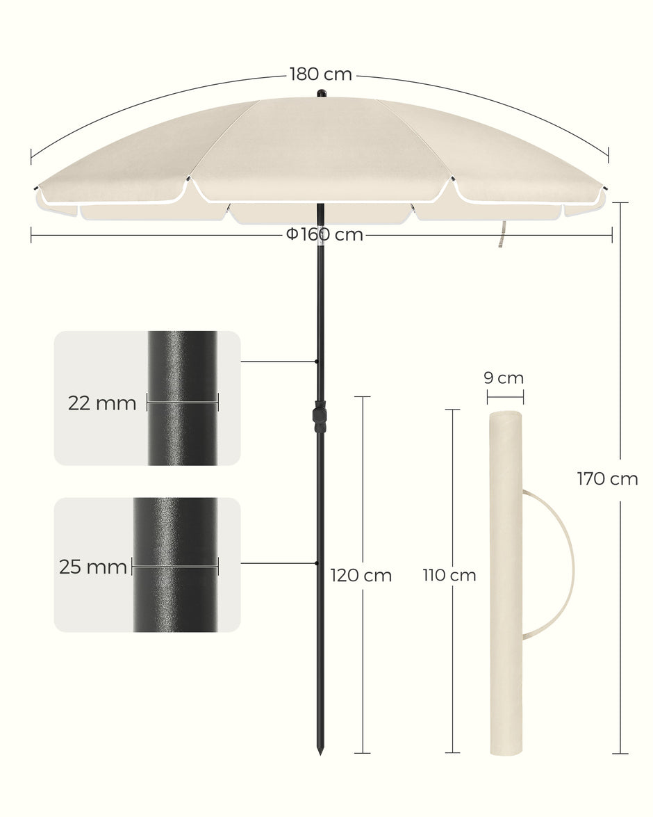 Parasol – UV-bestendig en waterdicht – beige