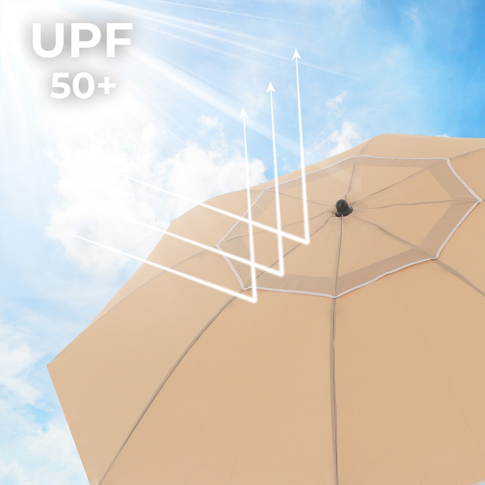 Parasol – Kantelbaar met zwengel – Ø 200 cm – Taupe