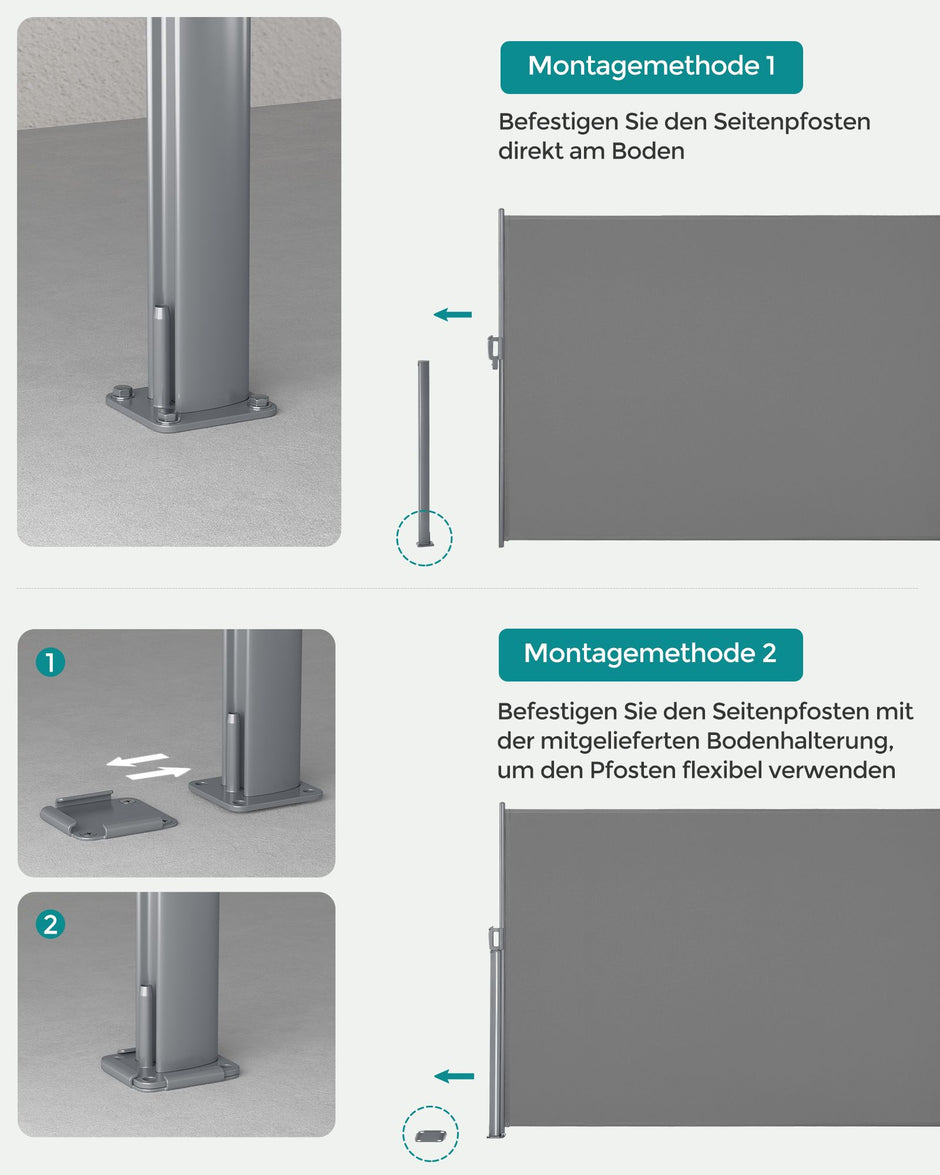 Zijluifel - Uitschuifbaar - Privacyscherm - Voor Balkon en Terras - Grijs