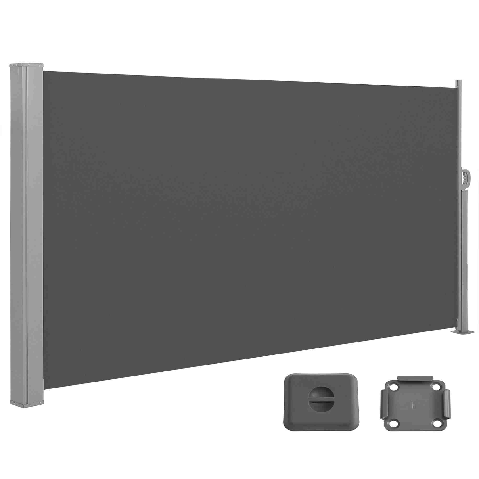Zijluifel - 160 x 400 cm - uitschuifbaar - roestbestendig - antraciet - 8,1 kg