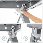 Opstapkruk - Met 3 treden - Metalen frame - Grijs / Zwart