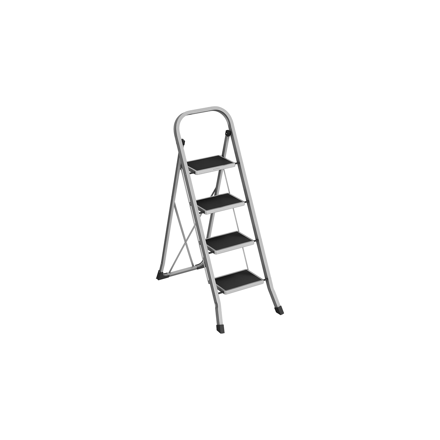 Trapladder – met 4 treden – draagvermogen tot 150 kg – duifgrijs