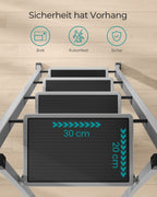 Trapladder – met 4 treden – draagvermogen tot 150 kg – duifgrijs