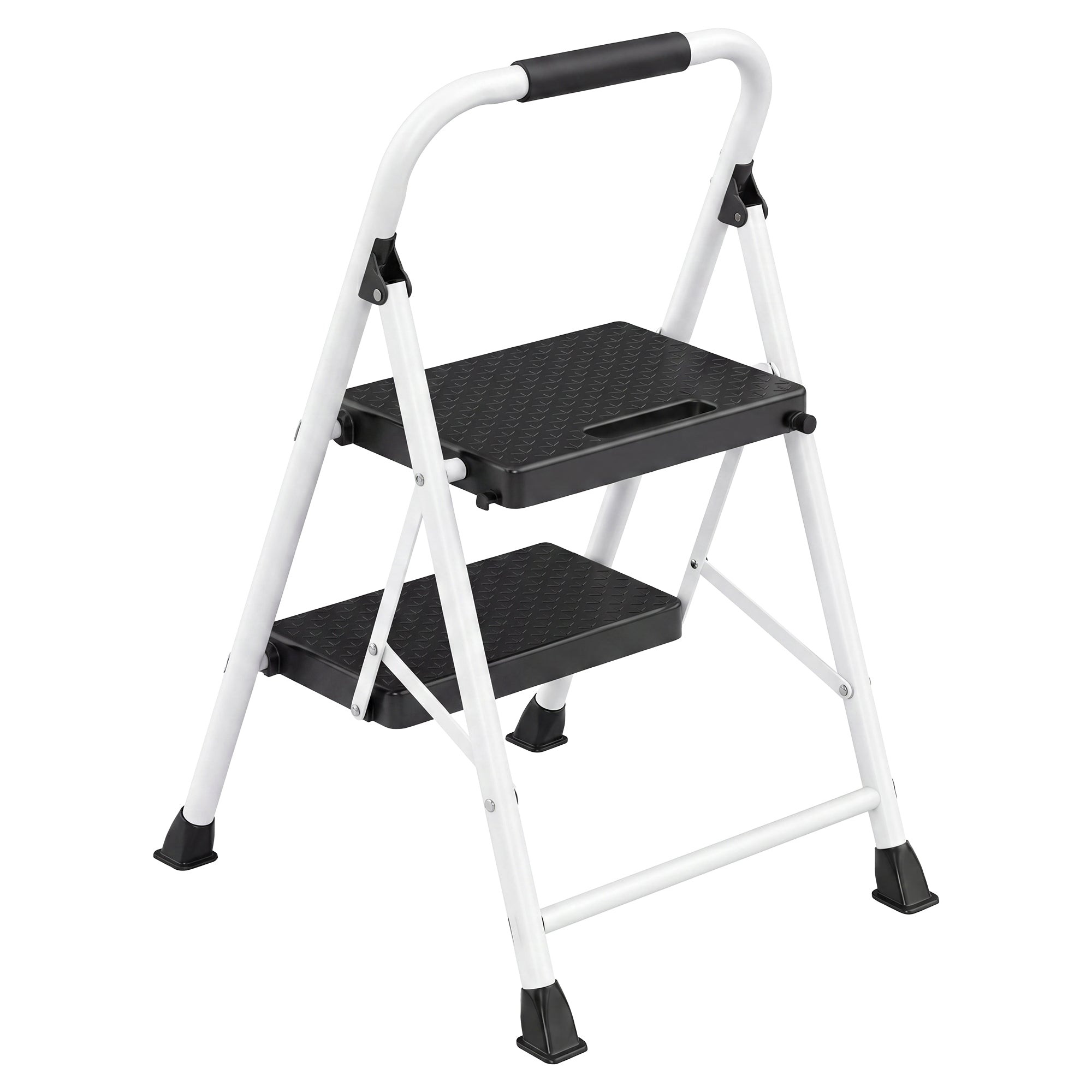Opvouwbare Trapladder - 2 Treden - Staal - Draagvermogen tot 150 kg - Wit