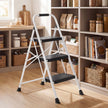 Opvouwbare Trapladder - 3 Treden - Staal - Draagvermogen tot 150 kg - Wit
