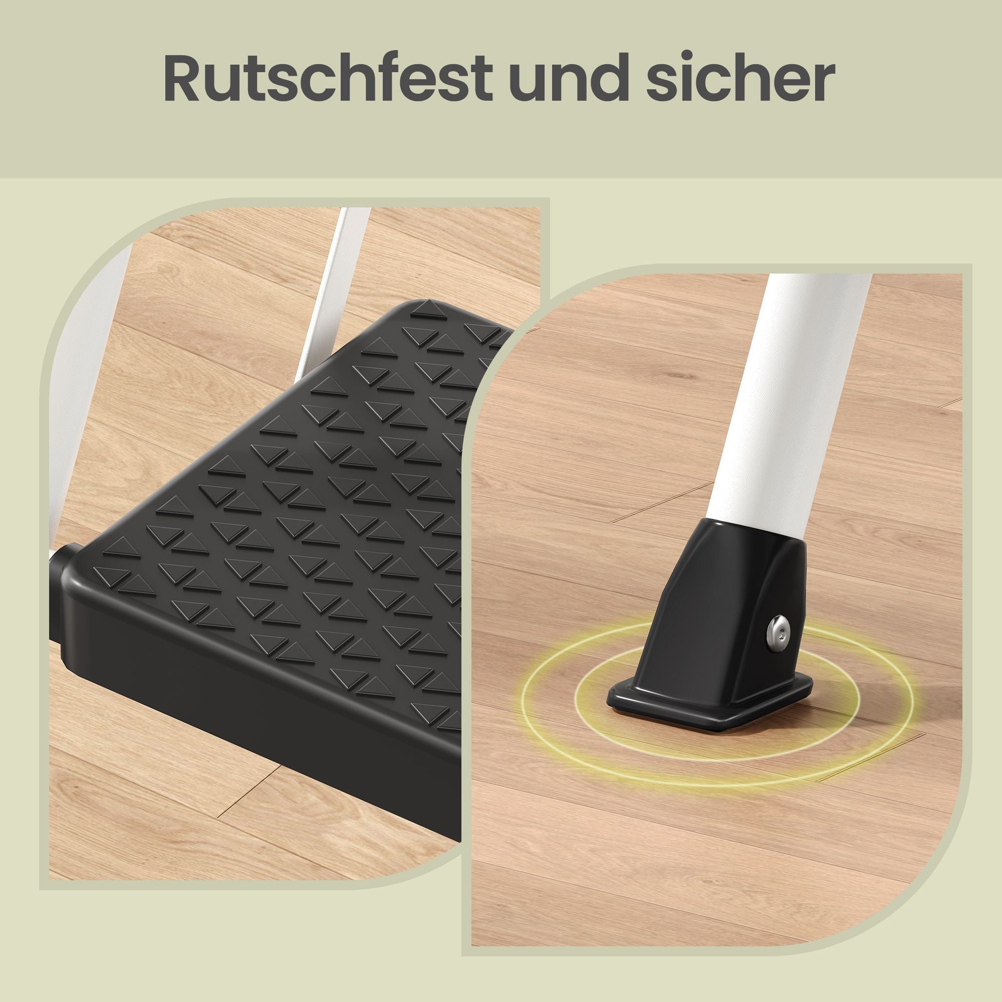 Opvouwbare Trapladder - 3 Treden - Staal - Draagvermogen tot 150 kg - Wit