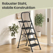 Opvouwbare Trapladder - 4 Treden - Staal - Draagvermogen tot 150 kg - Zwart