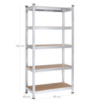 Opbergrek - Metalen kast - 875 kg draagkracht - 180 x 90 x 40 cm - Zilver