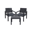 Tuinmeubelset – Comfortabele stoelen met kussens – Zwart