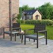 Tuinmeubelset – Comfortabele stoelen met kussens – Zwart